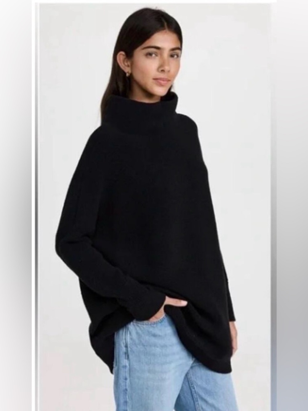Free People Black Turtleneck Sweater